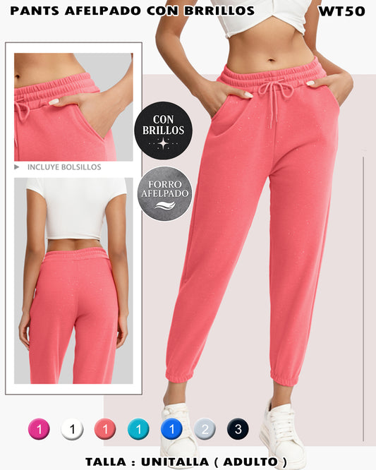 WT50 - Pants Afelpado con Brillos