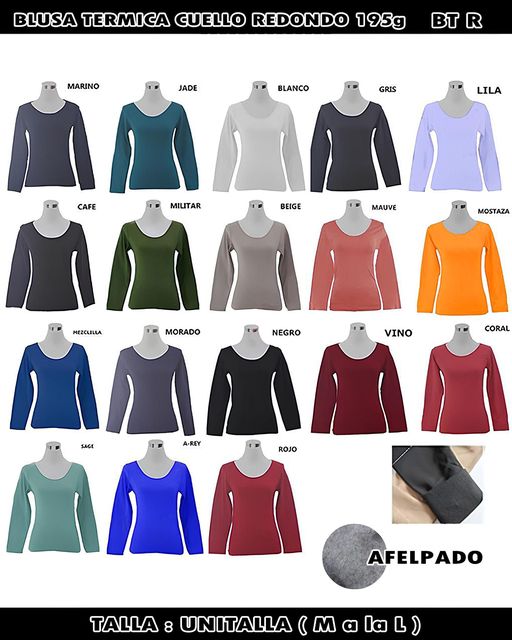 SY101 - Blusa Termica Cuello Redondo 195g