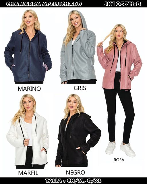 JK1057H-B - Chamarra apeluchado