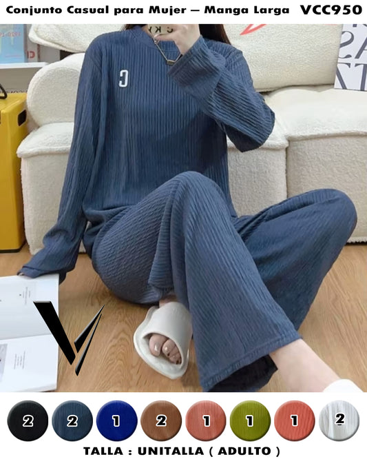 VCC950 - Conjunto Casual para Mujer — Manga Larga