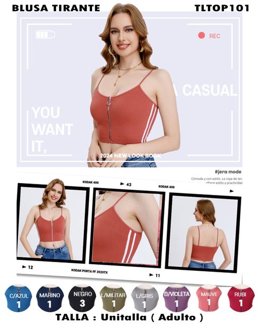 TLTOP101 - Blusa trante con cierre