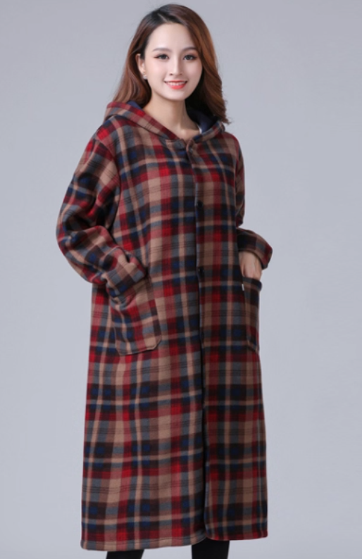 VCL125 - Chamarra térmica a cuadros con capucha