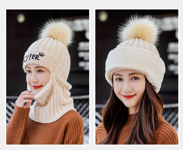 VH008 - Gorro Bufanda Integrado con Pompón