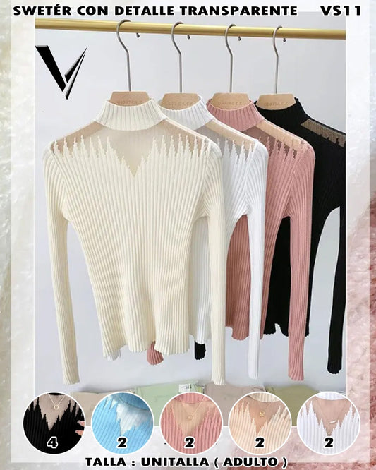 VS11 - Swetér con detalle transparente