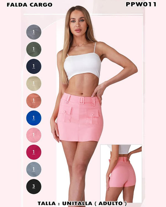 PPW011 - Falda Cargo con Cinturón