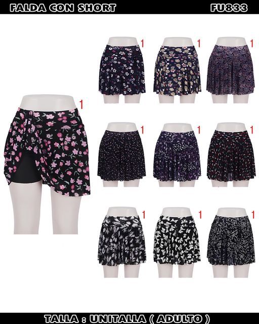FU833 - Falda con short