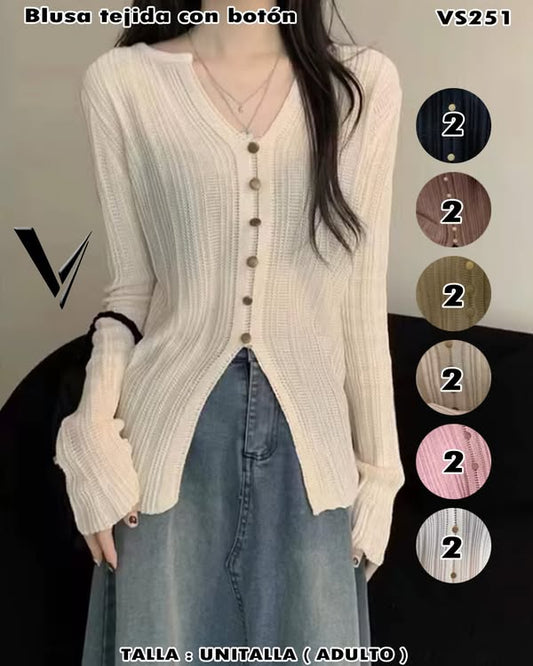 VS251 - Blusa tejida con boton