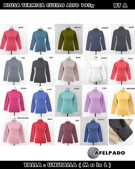 SY100 - Blusa Termica Cuello Alto 195g