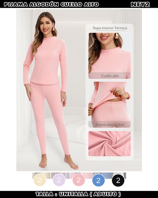 NEY2 - PIJAMA ALGODON CUELLO ALTO