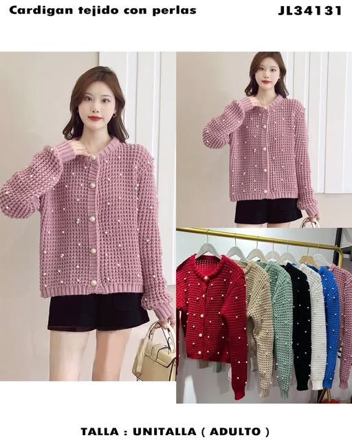 JL34131 - Cardigan tejido con perlas
