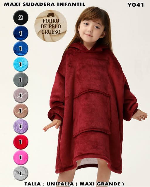 Y041 - Maxi sudadera infantil forrada térmica