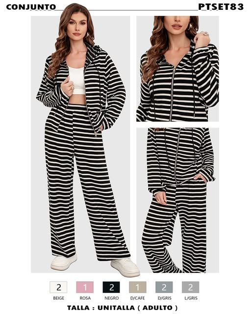 PTSET83 - Conjunto rayado con capucha