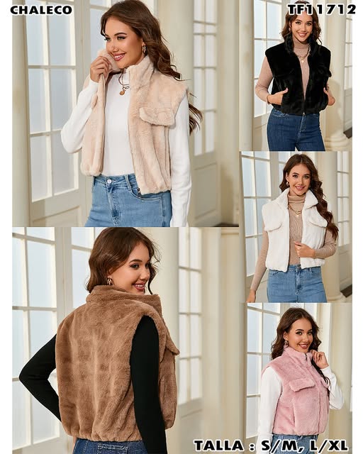 TF11712 - Chaleco corto de peluche