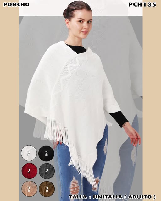 PCH135 - Poncho con flecos