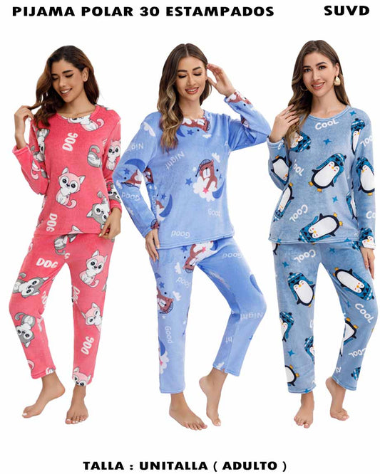 SUVD – Pijama Polar con 30 Estampados Diferentes