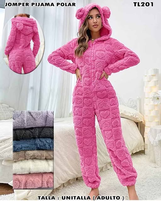 TL201 – Jomper Pijama Polar con Capucha y Orejitas