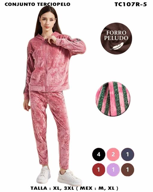 TC107R-5 – Conjunto de Terciopelo con Forro Peludo