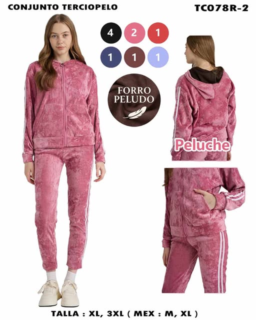 TC078R-2 – Conjunto de Terciopelo Forrado con Peluche