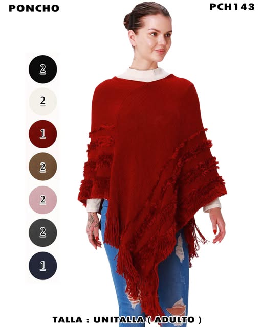 PCH143 – Poncho con Flecos Suaves