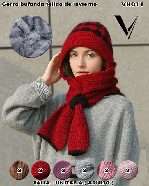 VH011 - Gorro Bufanda Tejido de Invierno
