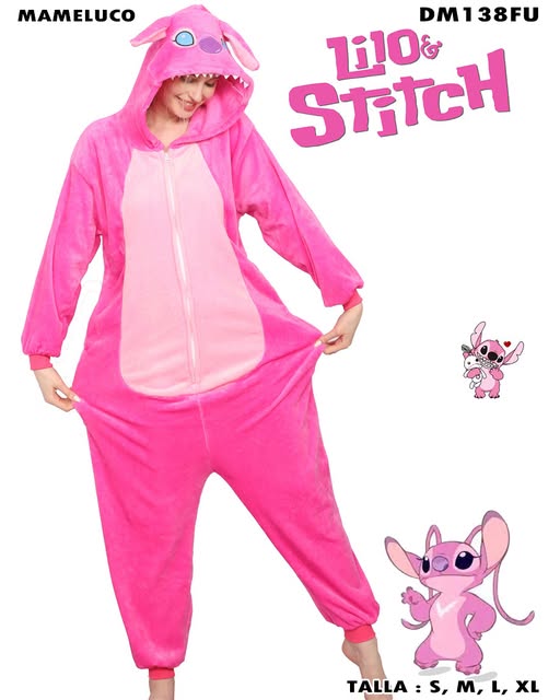 DM138FU - Mameluco Lilo & Stitch Rosa