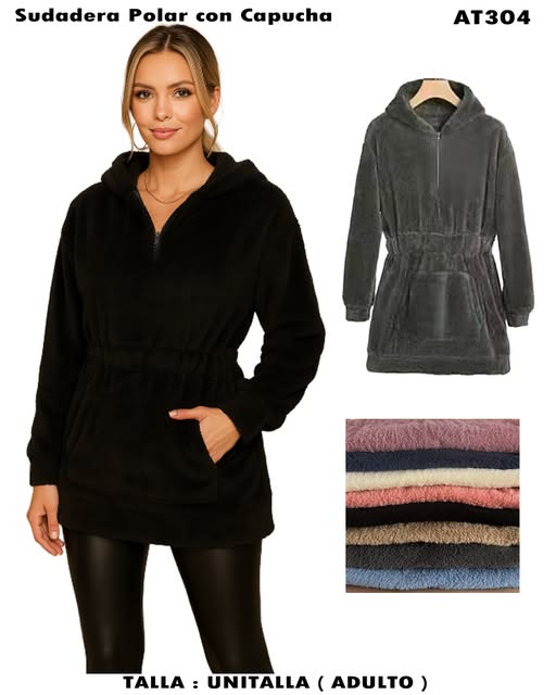 AT304 - Sudadera Polar con Capucha