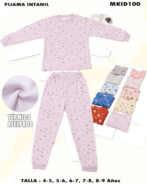MKID100 – Pijama Infantil Térmico Afelpado