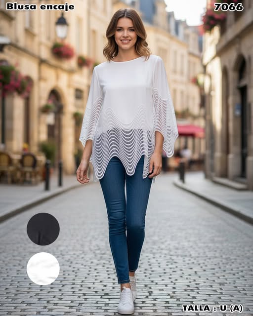 7066 - Blusa encaje
