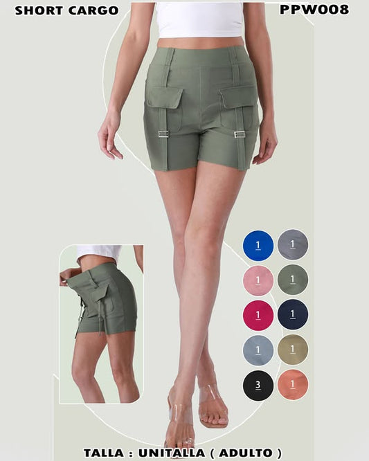 PPW008 - Short Cargo con Diseño Ajustado