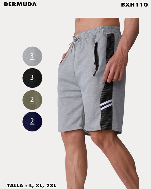 BXH110 - Bermuda Deportiva con Panel