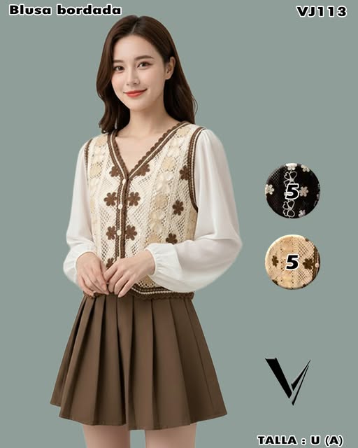 VJ113 - Blusa bordada