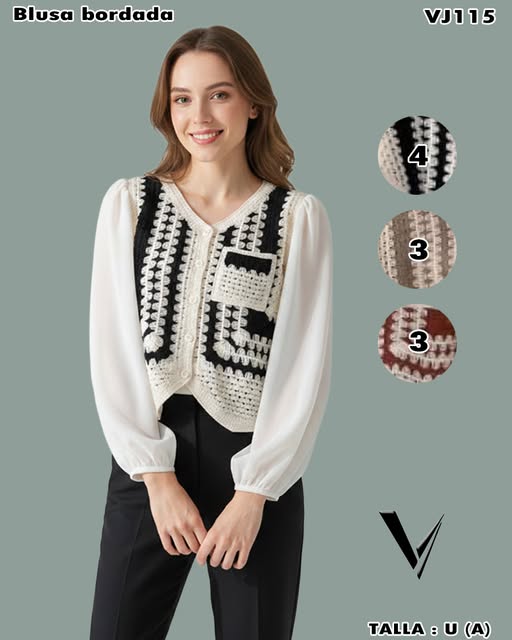 VJ115 - Blusa bordada