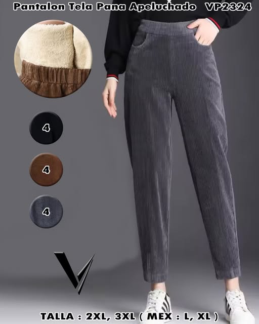 VP2324 - Pantalón Tela Pana Apeluchado