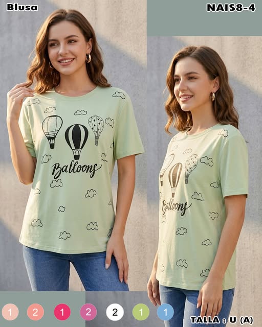 NAIS8-4 - Blusa estampada globos