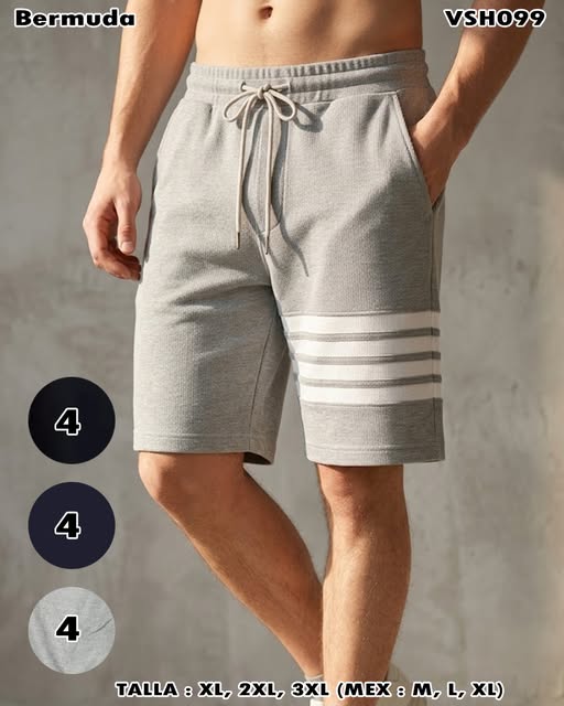 VSH099 - Bermuda deportiva con franjas laterales