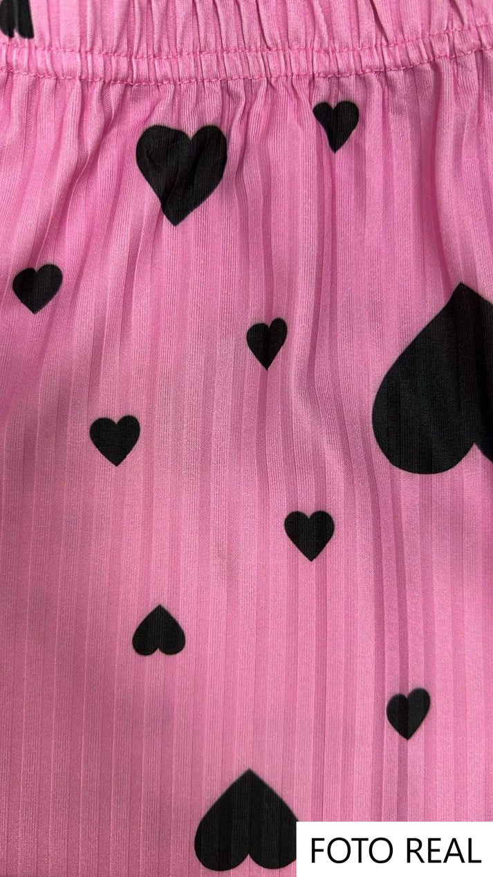 VP510 - Conjunto de Pijama para Dama con Corazones