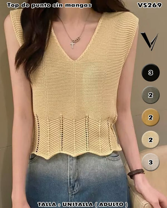 VS269 - Top de punto sin mangas