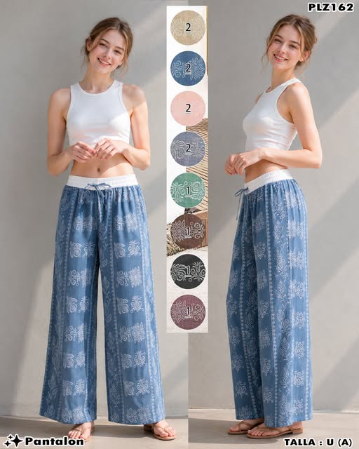 PLZ162 - Pantalón Palazzo Estampado Dama