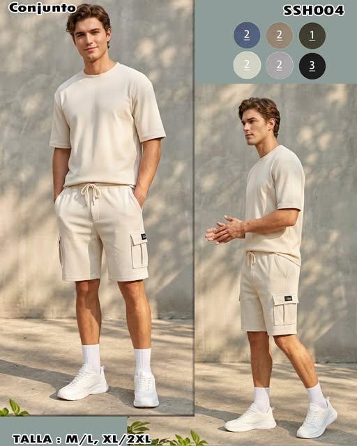 SSH004 - Conjunto con Bermuda Cargo para Caballero