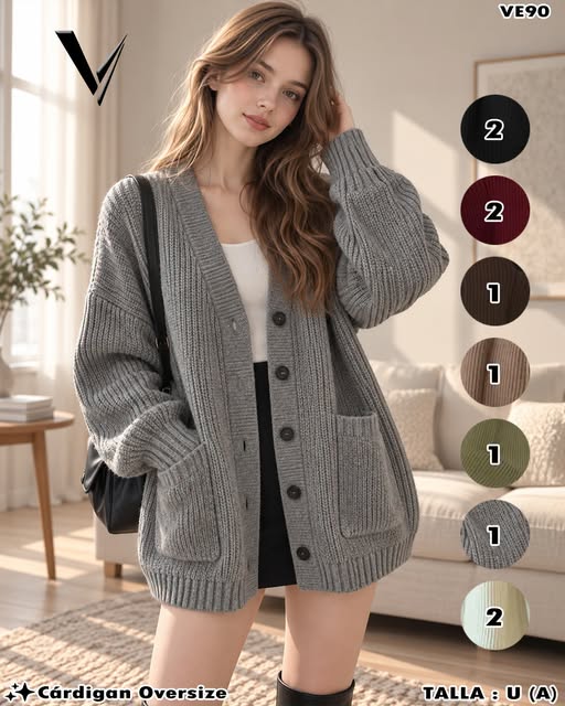 VE90 - Cárdigan Oversize para Dama