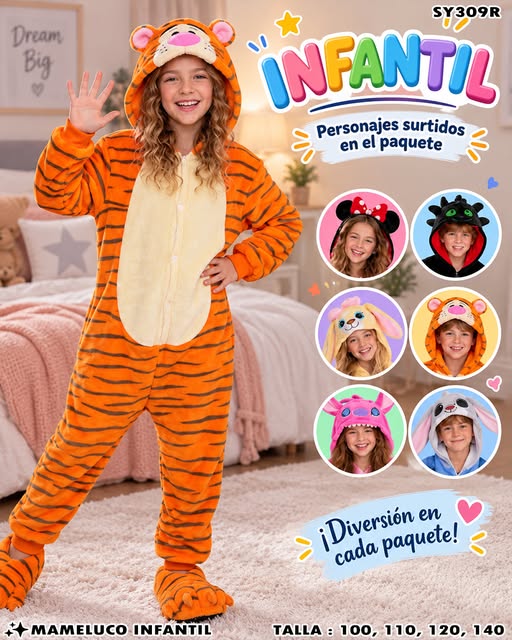 SY309R - Mameluco Infantil de Personajes