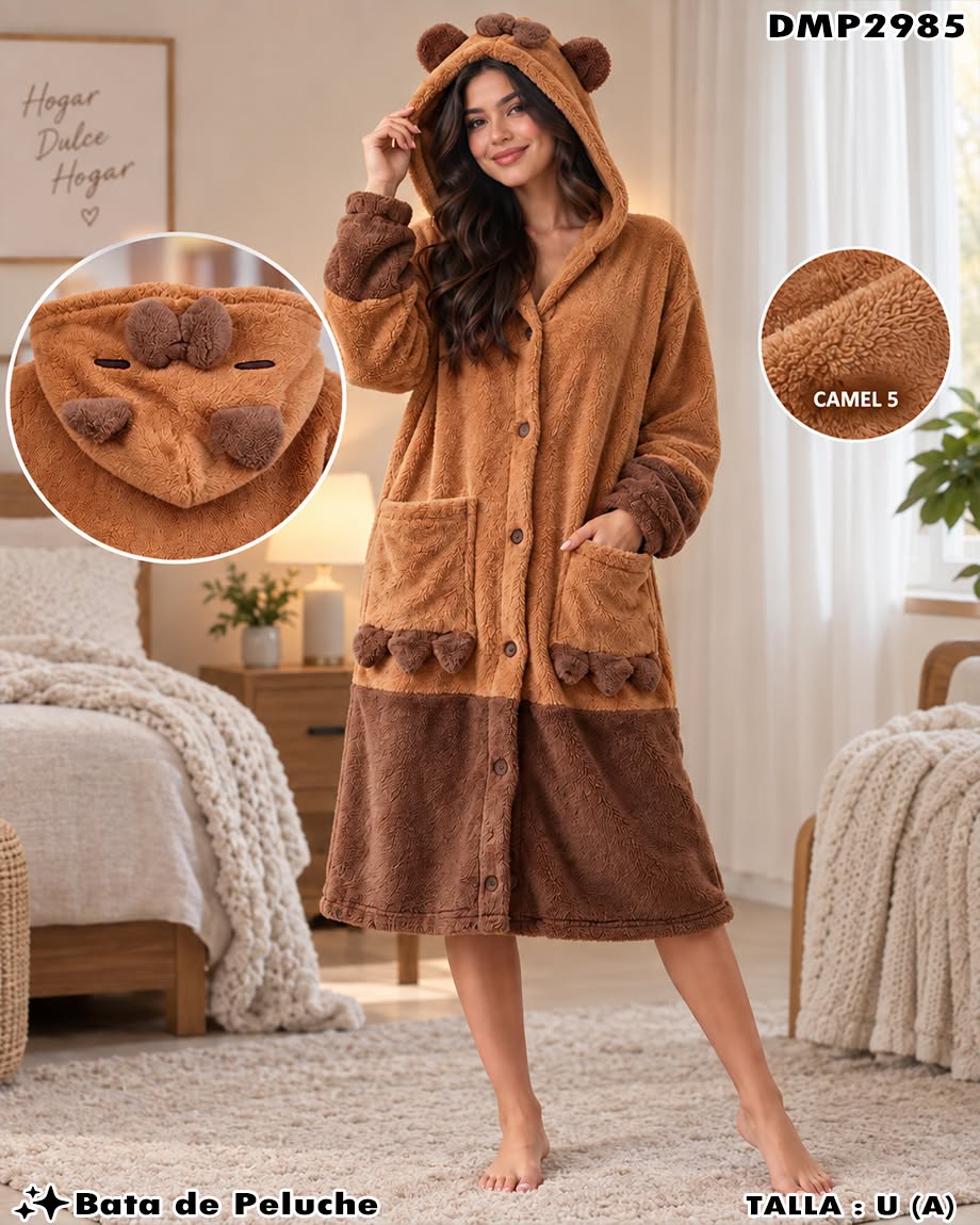 DMP2985 - Bata de Peluche con Capucha