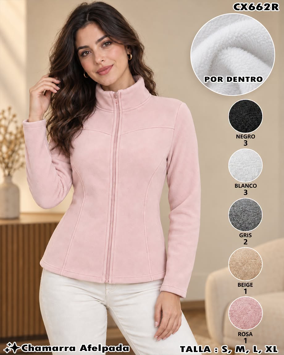 CX662R - Chamarra Afelpada para Mujer