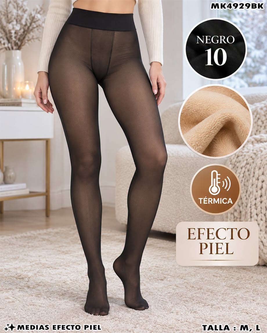 MK4929BK - Medias Térmicas Efecto Piel con Felpa