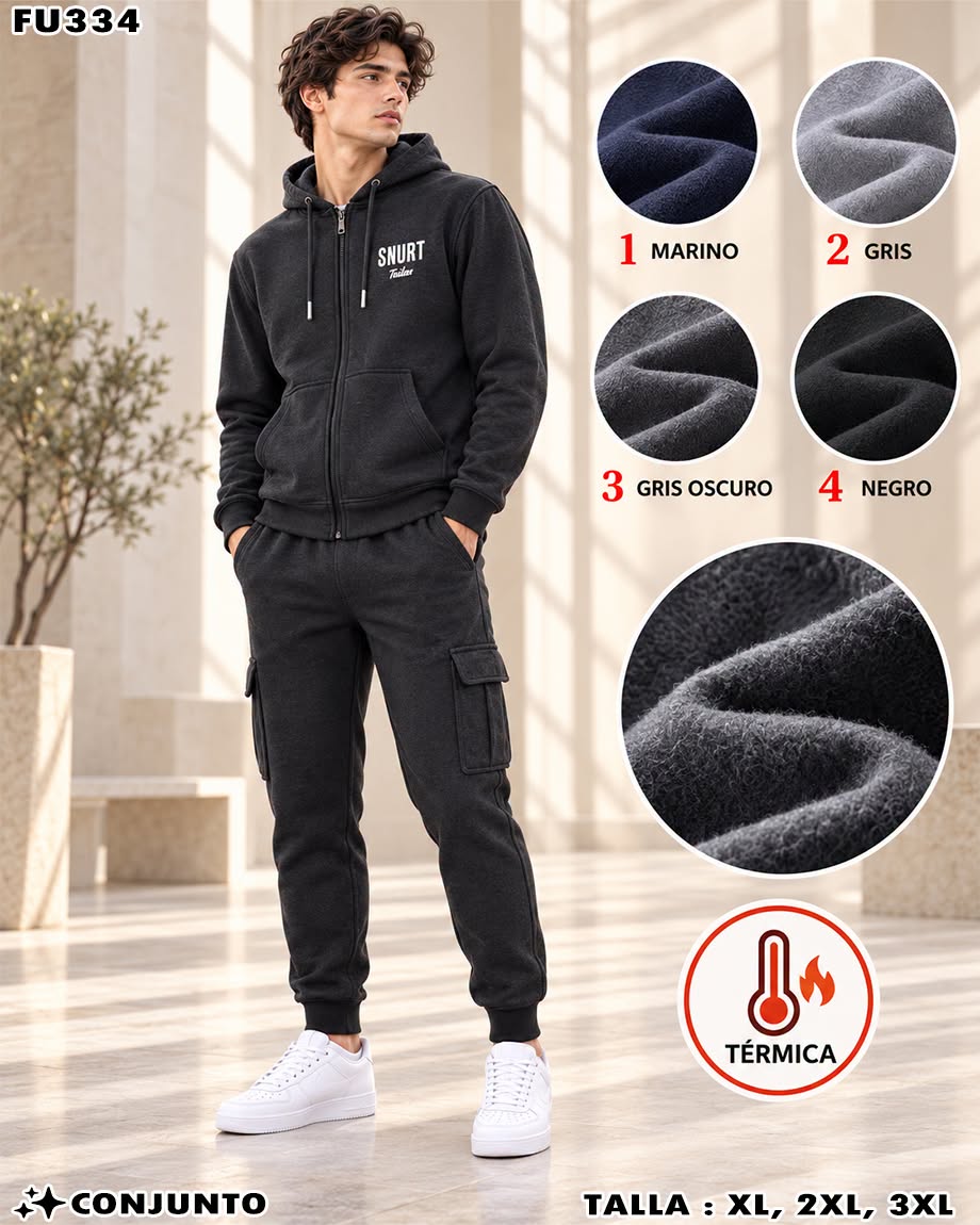 FU334 - Conjunto Térmico Deportivo Cargo para Hombre