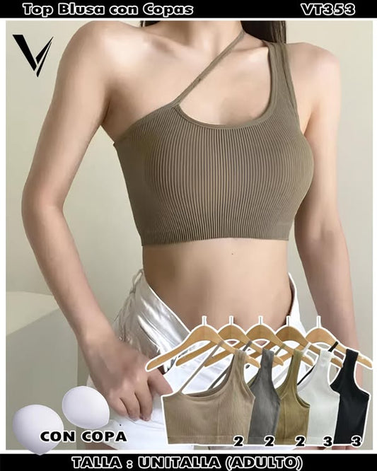 VT353 - Top Blusa con copas