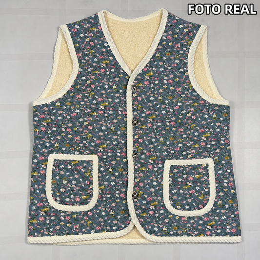 VCHA202 - Chaleco Floral con Interior Afelpado