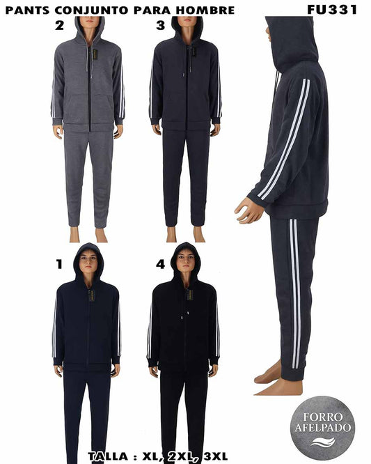 FU331 – Conjunto Deportivo para Hombre con Forro Afelpado