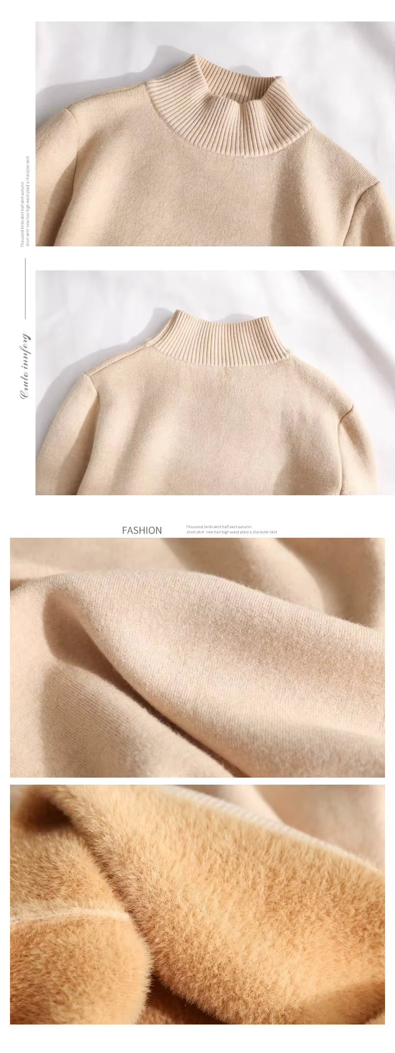 VS119 - Suéter de cuello alto apeluchado