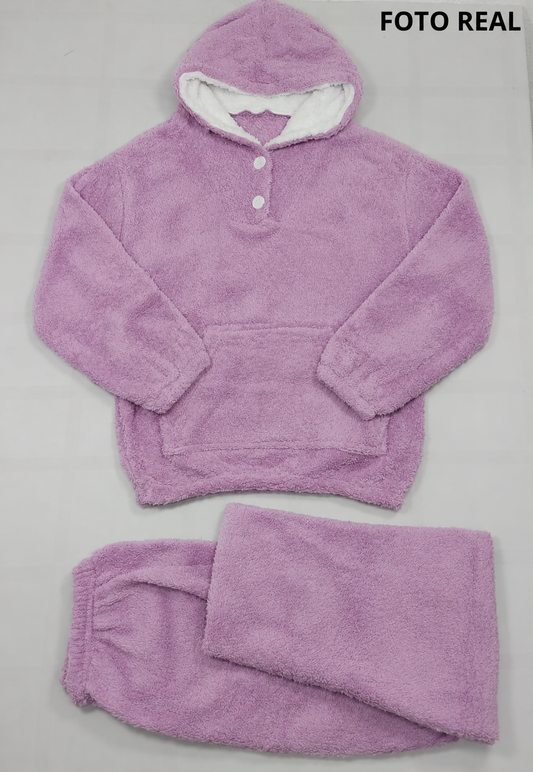 FK6402 - Pijama Polar Afelpada con Capucha